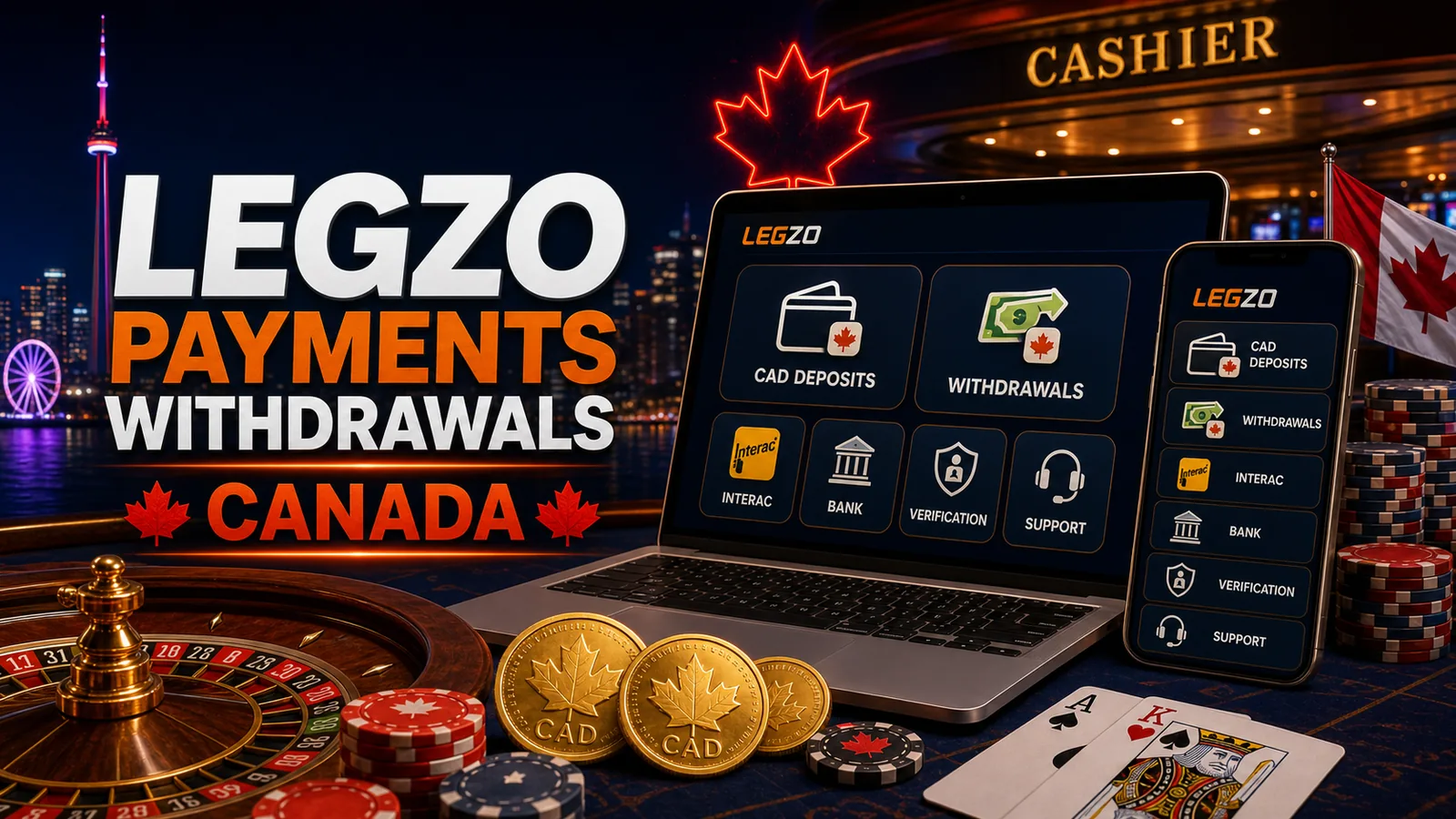 Legzo Payments and Withdrawals content banner for Canadian players